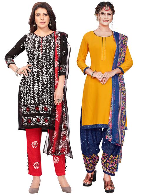 pack of 2 printed unstitched suit combo - 18644931 - Very Small Image - 1