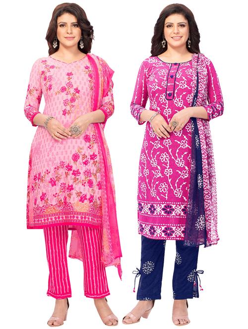 pack of 2 printed unstitched suit combo - 18644932 - Very Small Image - 1