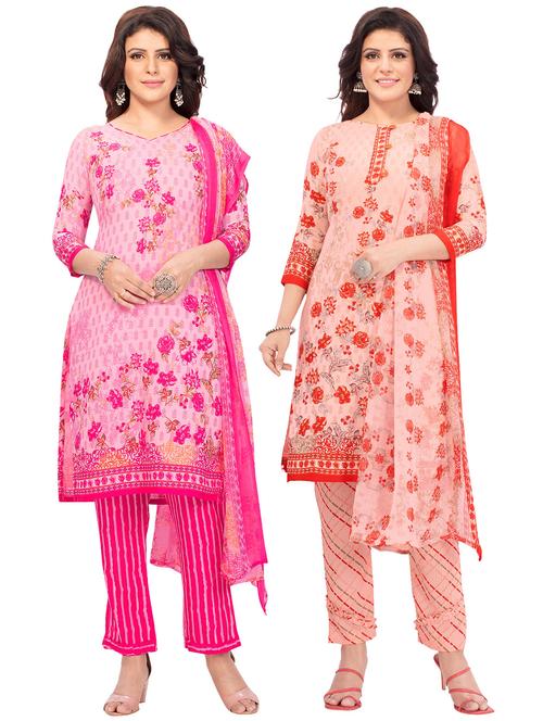 pack of 2 printed unstitched suit combo - 18644933 - Very Small Image - 1