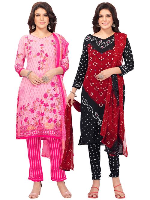 pack of 2 printed unstitched suit combo - 18644938 - Very Small Image - 1