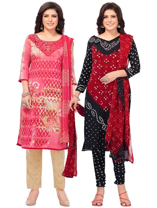 pack of 2 printed unstitched suit combo - 18644965 - Very Small Image - 1