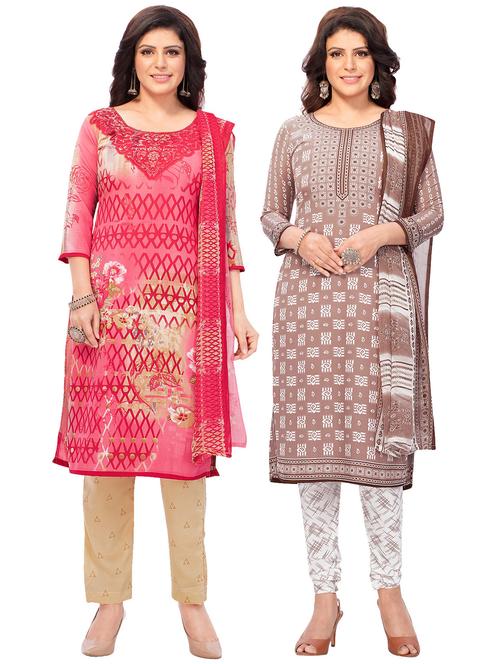 pack of 2 printed unstitched suit combo - 18644966 - Very Small Image - 1