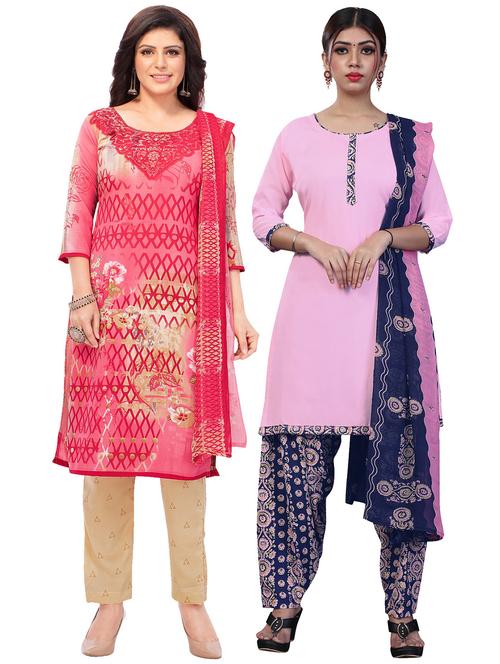 pack of 2 printed unstitched suit combo - 18644968 - Very Small Image - 1