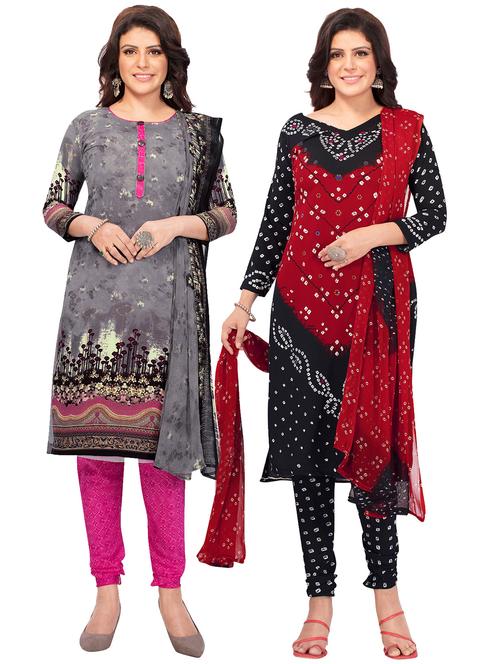 pack of 2 printed unstitched suit combo - 18644978 - Very Small Image - 1