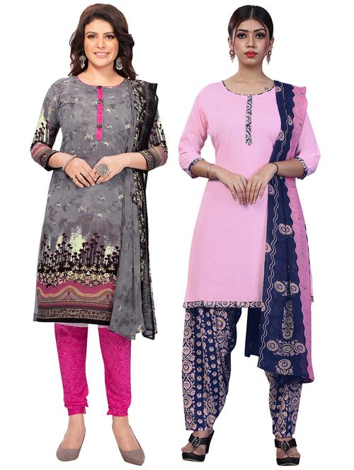 pack of 2 printed unstitched suit combo - 18644981 - Very Small Image - 1