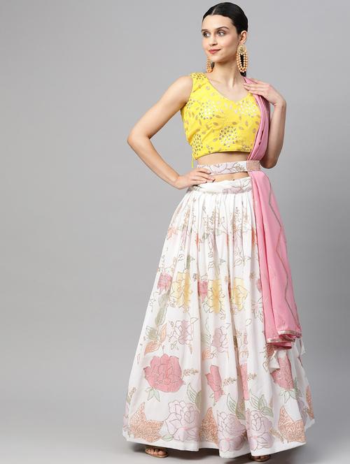 floral printed lehenga choli with dupatta - 18645185 - Very Small Image - 1