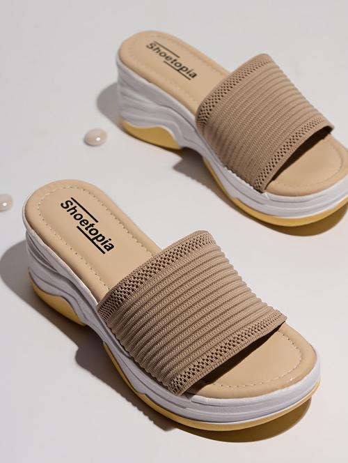 women beige slip on sandal - 18645317 - Very Small Image - 1
