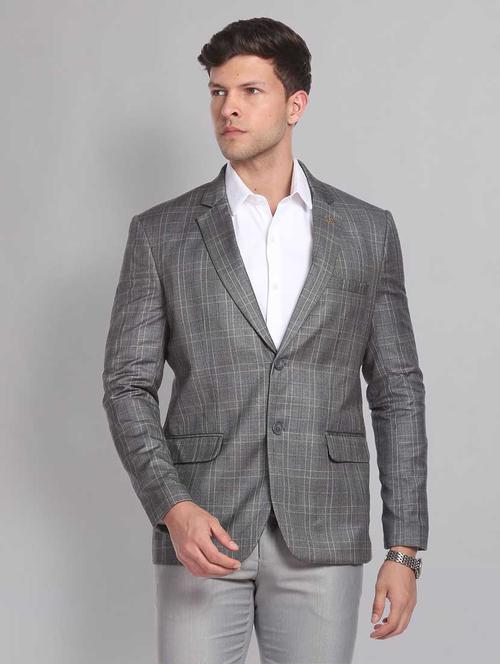 checkered single breasted formal blazer - 18645438 - Very Small Image - 1