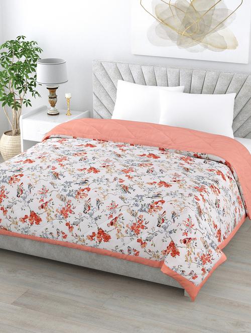 nature melody peach cotton quilted bedcover comforter blanket - 18645472 - Very Small Image - 1