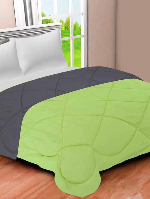 dark grey - lemon green double bed comforter - 18645491 - Very Small Image - 1