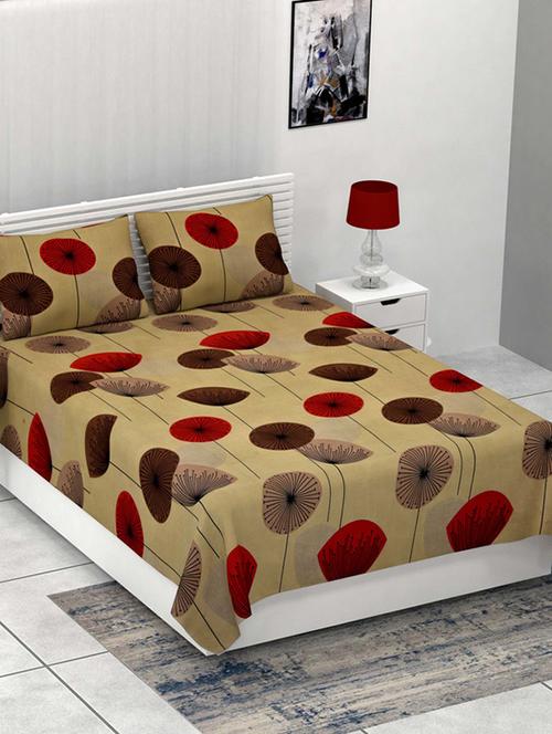 jaipur fabric seamless sun flower softness premium super-soft double bedsheet with 2 pillow covers - 18645529 - Very Small Image - 1
