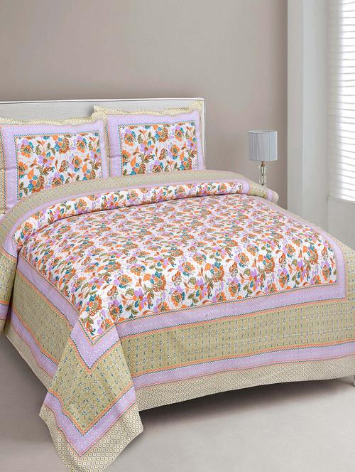 printed double bedsheet with 2 pillow covers - 18645564 - Very Small Image - 1
