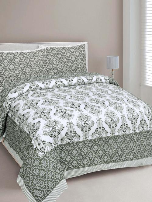 printed double bedsheet with 2 pillow covers - 18645572 - Very Small Image - 1