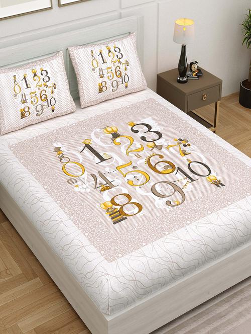 jaipur fabric printed double bedsheet with 2 pillow covers - 18645648 - Very Small Image - 1
