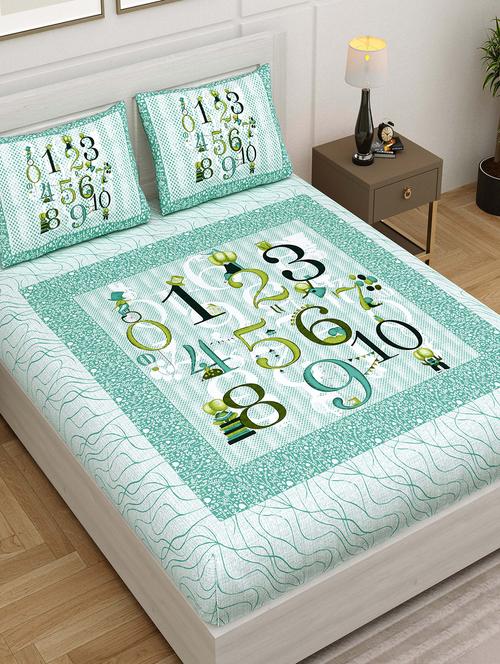 jaipur fabric printed double bedsheet with 2 pillow covers - 18645650 - Very Small Image - 1
