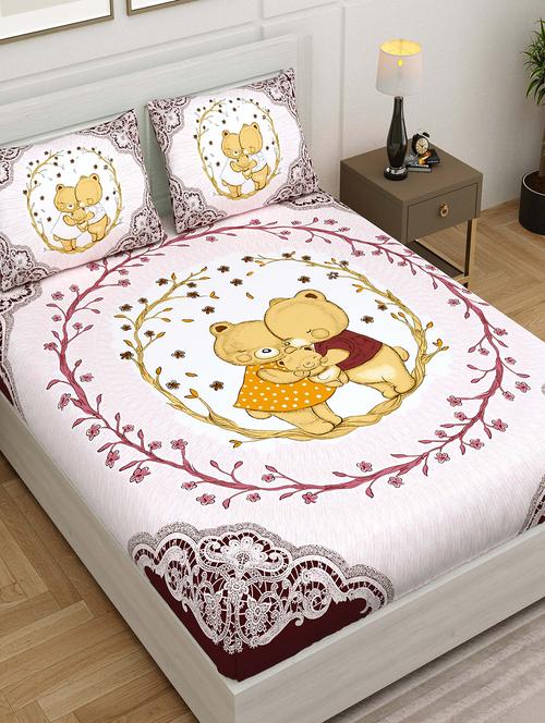 jaipur fabric printed double bedsheet with 2 pillow covers - 18645655 - Very Small Image - 1
