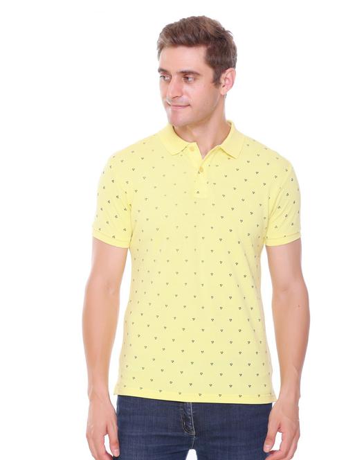 yellow printed polo t-shirt - 18645741 - Very Small Image - 1