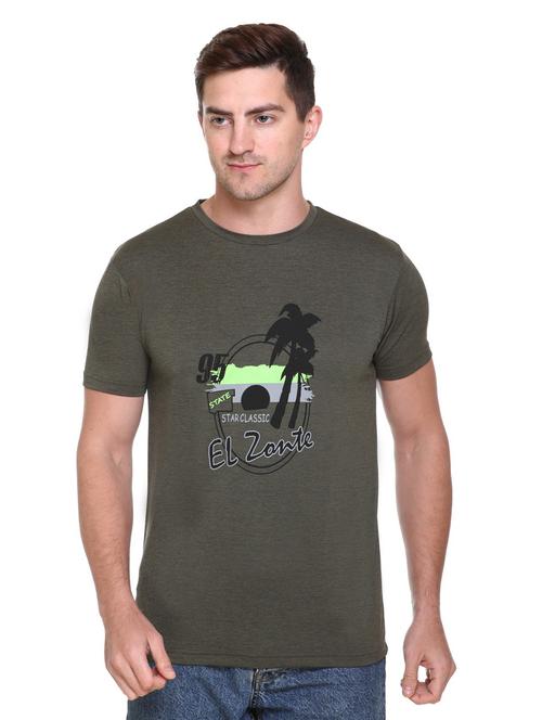 round neck chest printed t-shirt - 18645764 - Very Small Image - 1