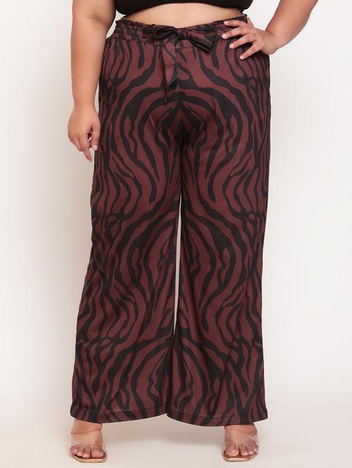 brown plus printed trouser - 18645820 - Very Small Image - 1