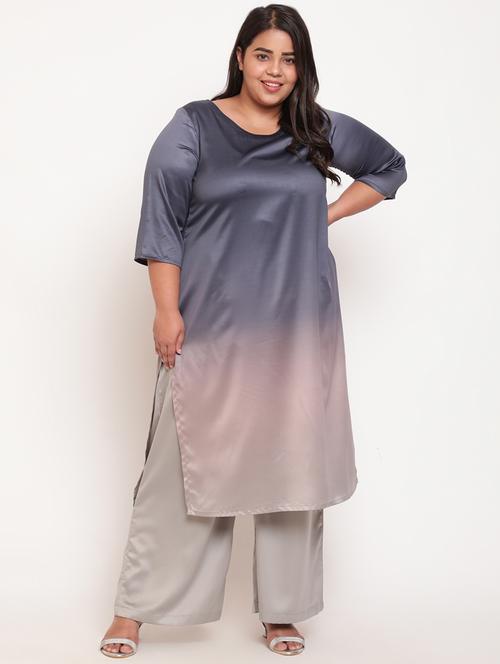 ombre straight plus size kurti - 18645833 - Very Small Image - 1
