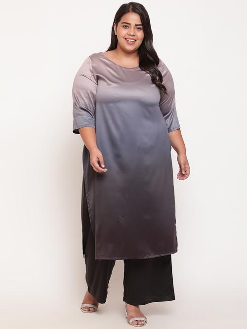 ombre straight plus size kurti - 18645836 - Very Small Image - 1