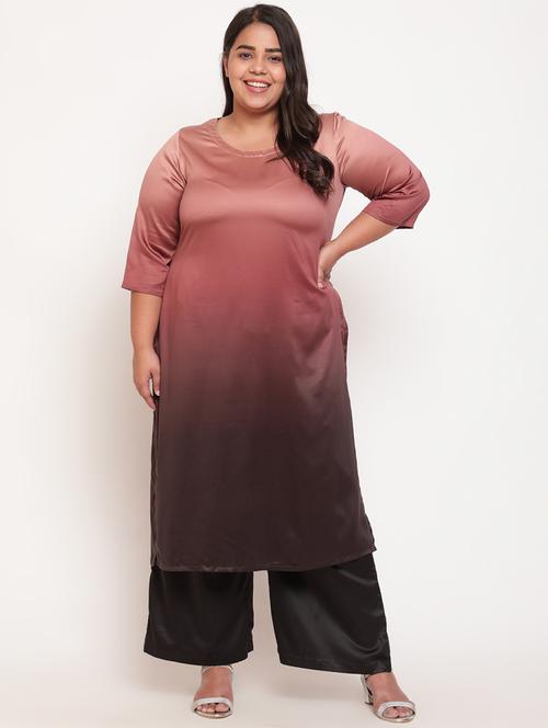 ombre straight plus size kurti - 18645837 - Very Small Image - 1