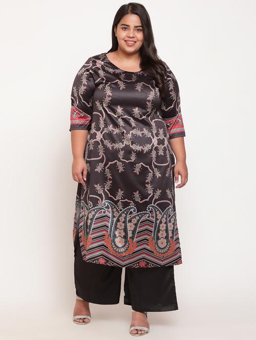 printed straight plus size kurti - 18645839 - Very Small Image - 1