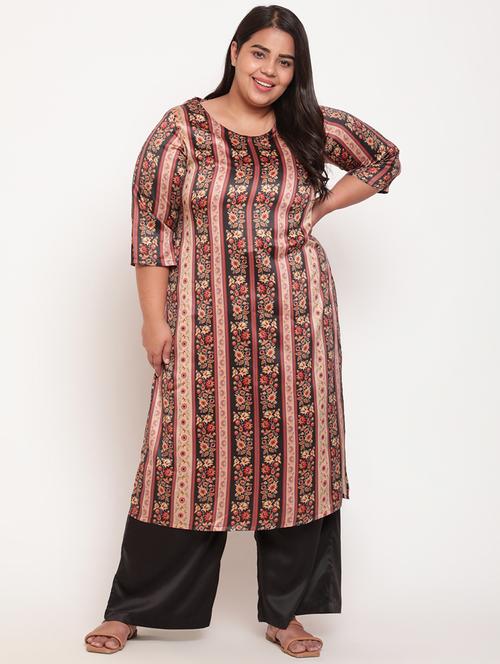 printed straight plus size kurti - 18645840 - Very Small Image - 1