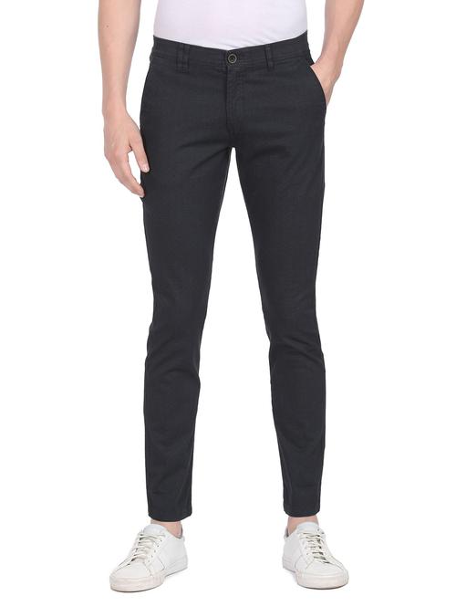 mid rise solid casual trouser - 18646187 - Very Small Image - 1