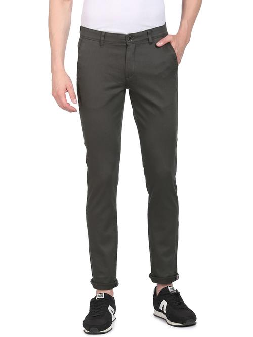 mid rise solid casual trouser - 18646192 - Very Small Image - 1