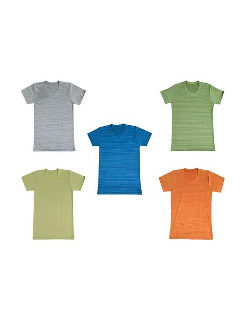 boys pack of 5 solid t shirt - 18646786 - Very Small Image - 1