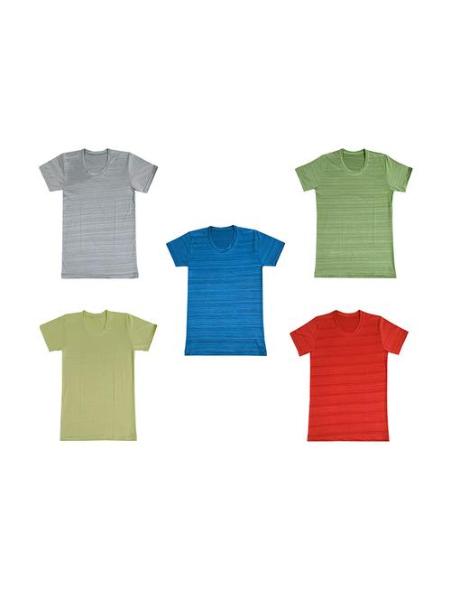 boys pack of 5 solid t shirt - 18646789 - Very Small Image - 1