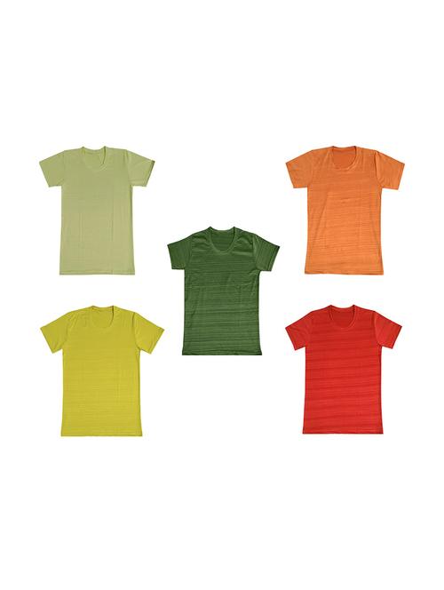 boys pack of 5 solid t shirt - 18646801 - Very Small Image - 1