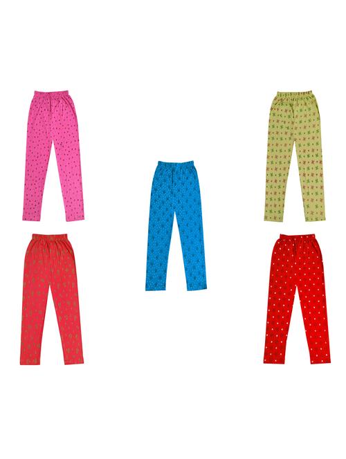 girls pack of 5 printed leggings - 18647270 - Very Small Image - 1
