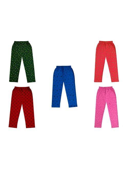 girls pack of 5 printed leggings - 18647621 - Very Small Image - 1