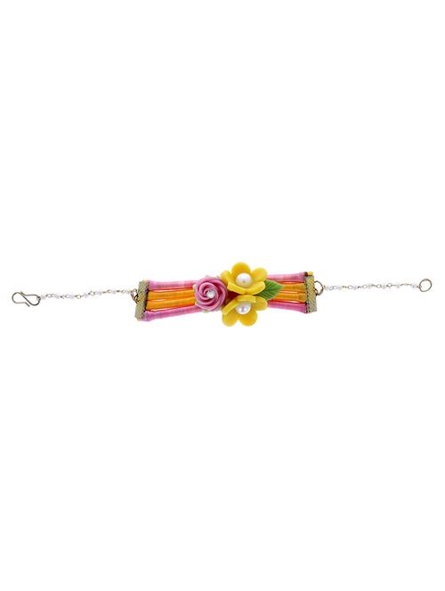 handmade artificial flowers adjustable bracelet - 18647865 - Very Small Image - 1