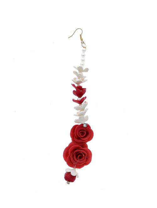 handmade artificial flowers maang teeka - 18647928 - Very Small Image - 1