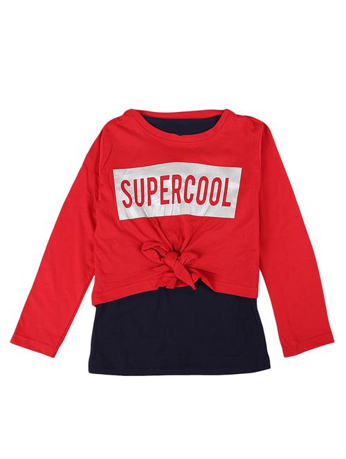 girls round neck printed regular tee - 18647974 - Very Small Image - 1