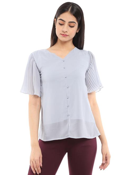 flute sleeved solid top - 18648087 - Very Small Image - 1