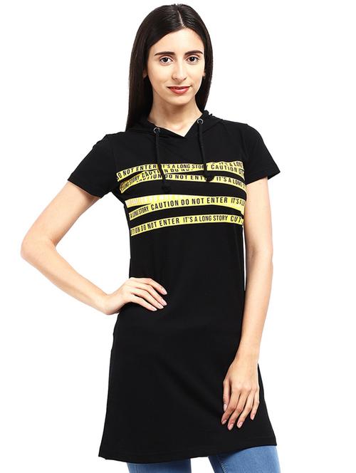 women's chest print hooded t-shirt - 18649411 - Very Small Image - 1