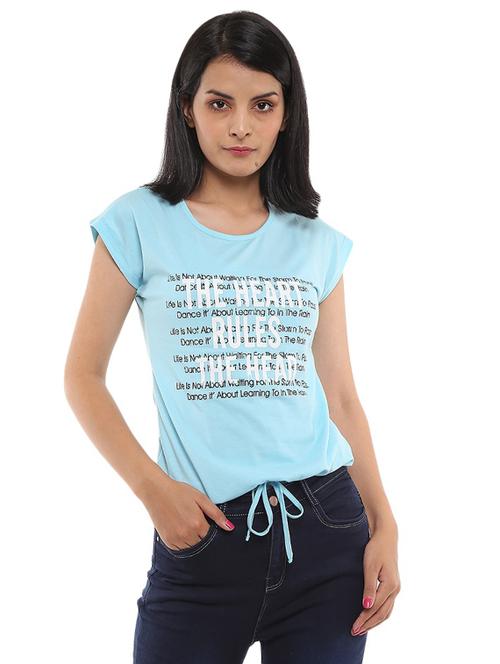 women's front print round neck t-shirt - 18649415 - Very Small Image - 1