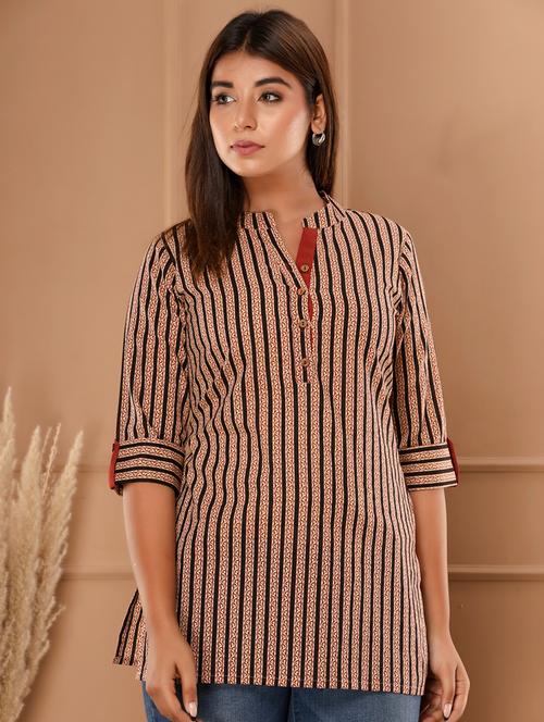 multi colored cotton regular tunic - 18649783 - Very Small Image - 1