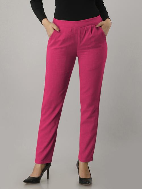 women solid pleated cigarette pants - 18649883 - Very Small Image - 1