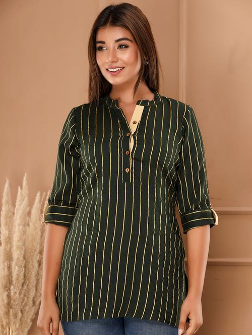 blue cotton regular tunic - 18650010 - Very Small Image - 1