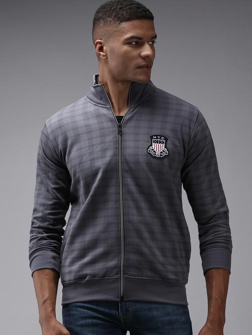 zip up printed casual jacket - 18650355 - Very Small Image - 1