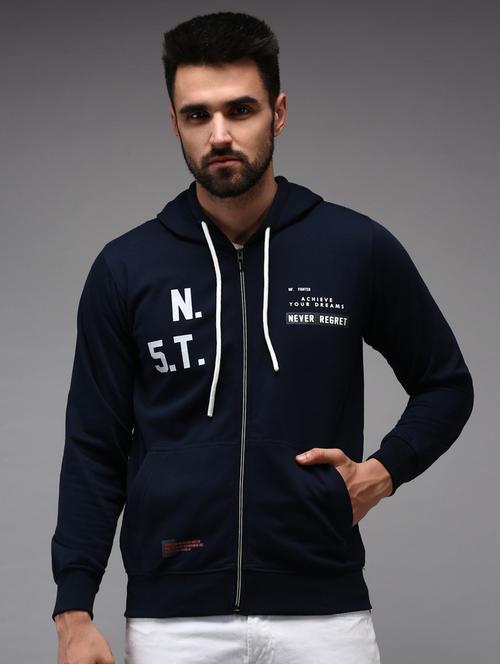 hooded neck printed casual jacket - 18650364 - Very Small Image - 1