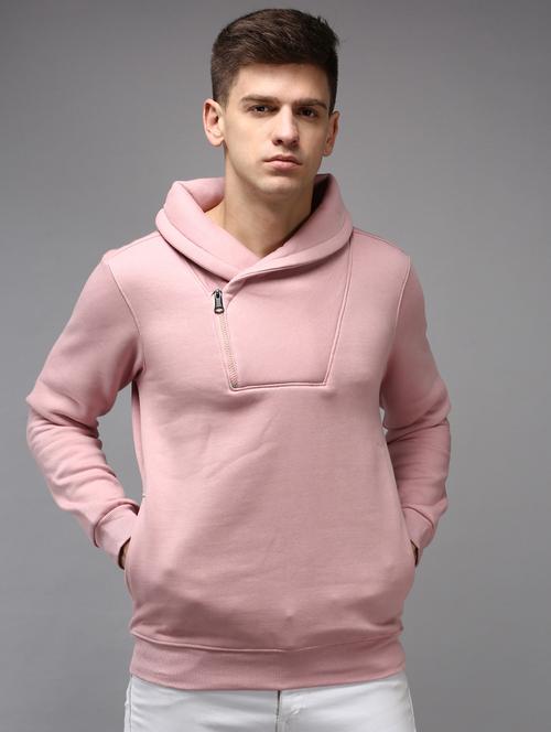 hooded neck solid sweatshirt - 18650418 - Very Small Image - 1