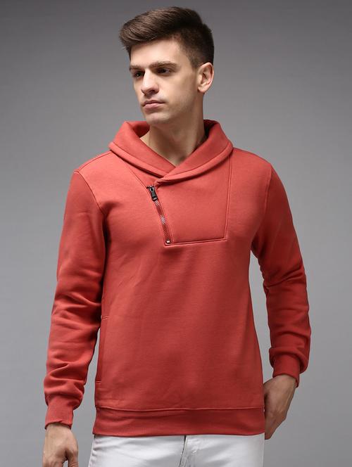 hooded neck solid sweatshirt - 18650419 - Very Small Image - 1