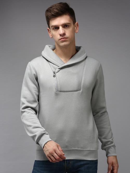 stylized neck solid sweatshirt - 18650426 - Very Small Image - 1