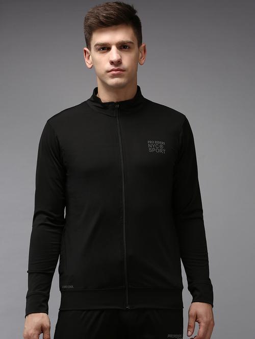 zip up front solid casual jacket - 18650487 - Very Small Image - 1